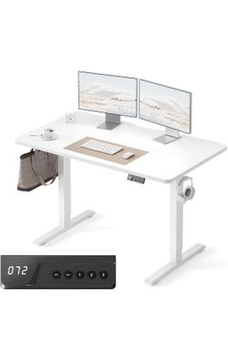 Slightly Damaged FEZIBO Electric Standing Desk Adjustable Height, 48 x 24 Inch Sit and Stand Desk, Home Office Desk, Ergonomic Workstation Computer De