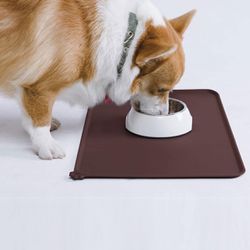 AUDWUD Silicone Waterproof Dog Cat Pet Feeding Mats,Anti-Slip Pet Bowl Mats,Pet Feeding Mat