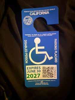 A handicap sign for your car won’t expire until 2027 get it so you always park near by