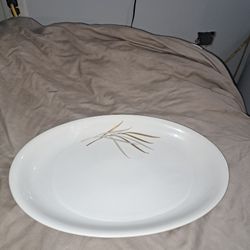 Gray and gold color leaf serving platter Rosenthal. 15 inches Germany.