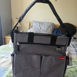 Skip Hop Duo Signature Diaper Bag, Heather Grey New 