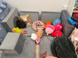Kids play and build couch