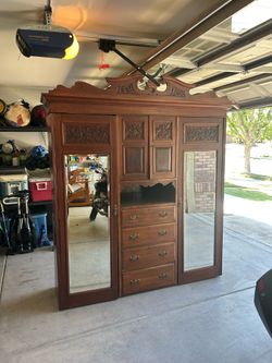 Antique Hand-Carved Wardrobe