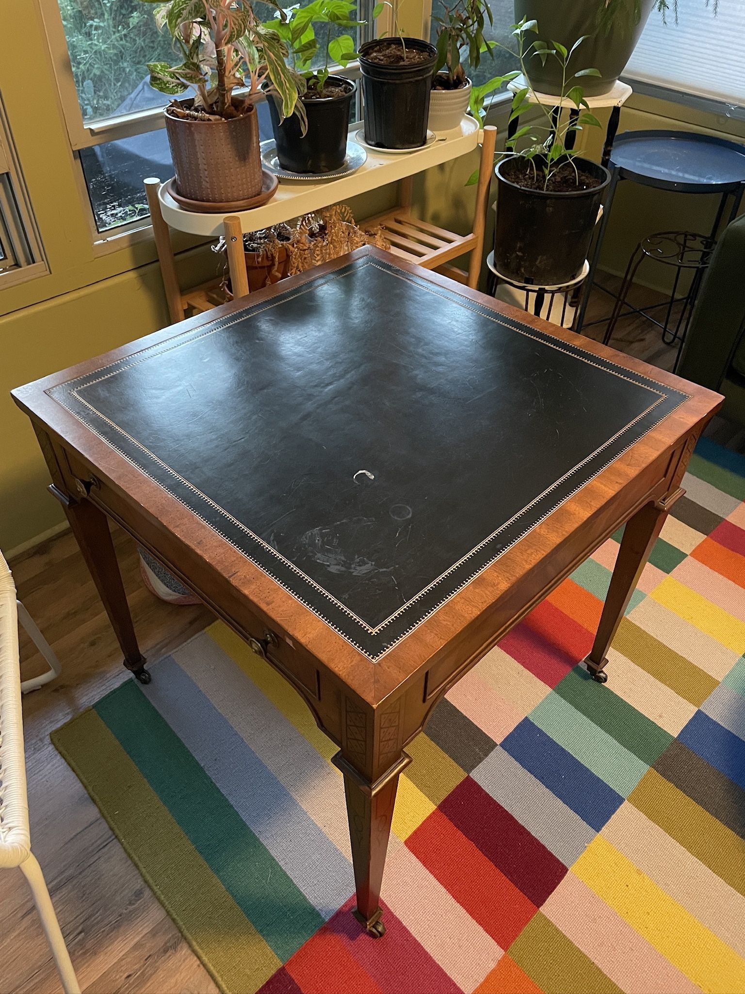Mid-Century Leather Top Table