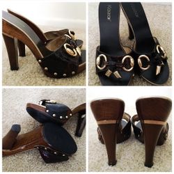 Leather Sandals Higheels Size 6