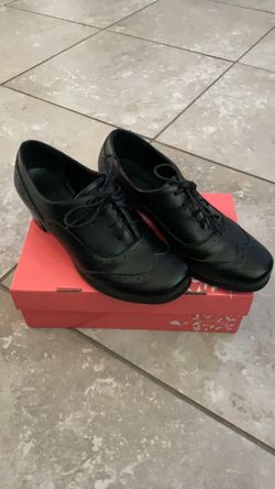 Black Leather Wingtip Oxford Shoes