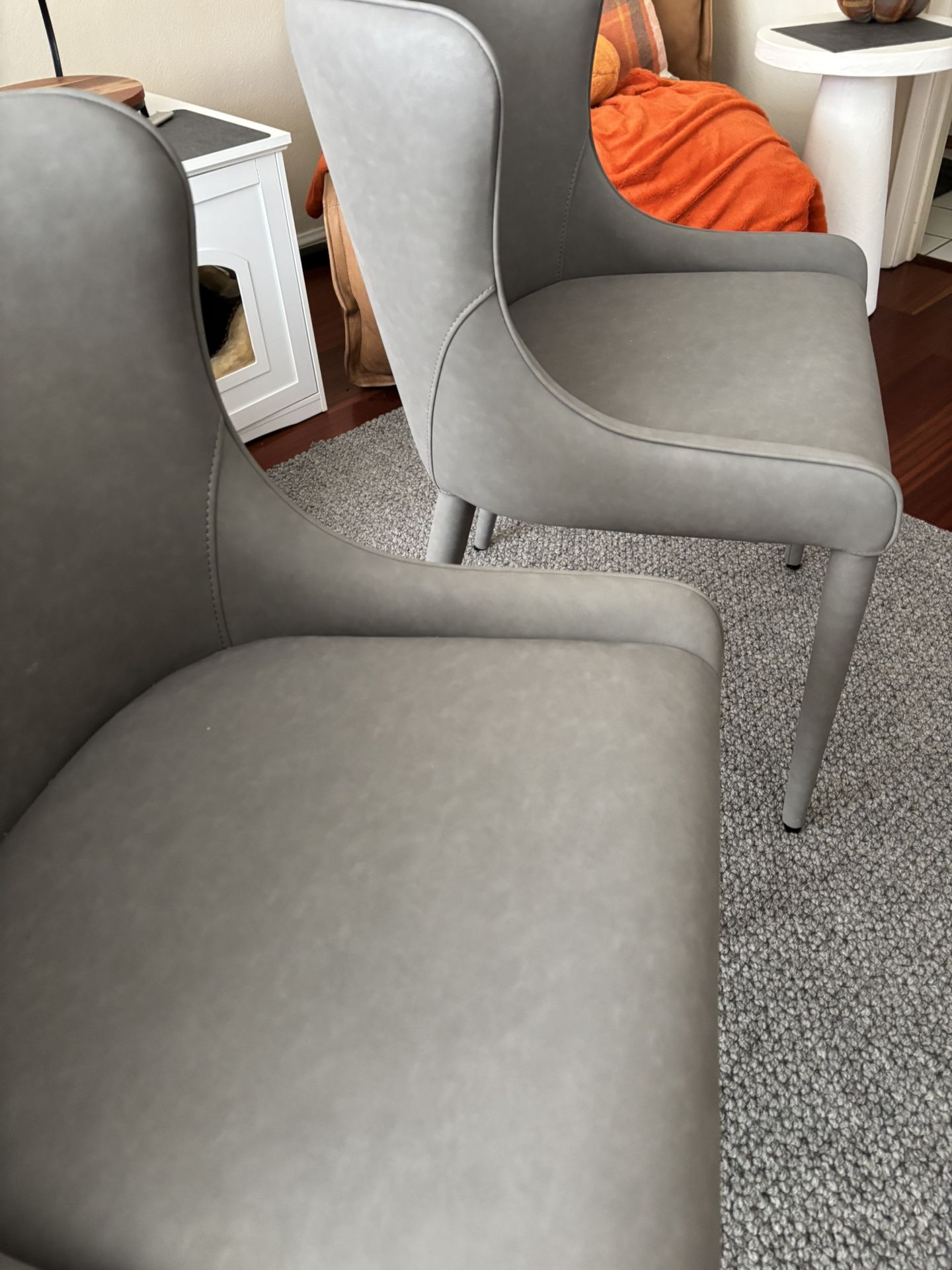 RH Nicola Slope Vegan Leather Dinning Chair 4 Chairs