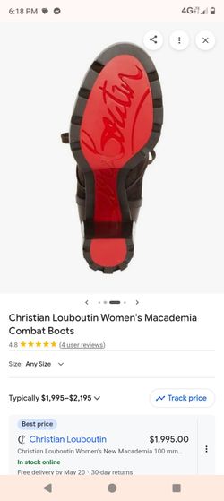 Red bottom Louboutins women's combat boots: size 6