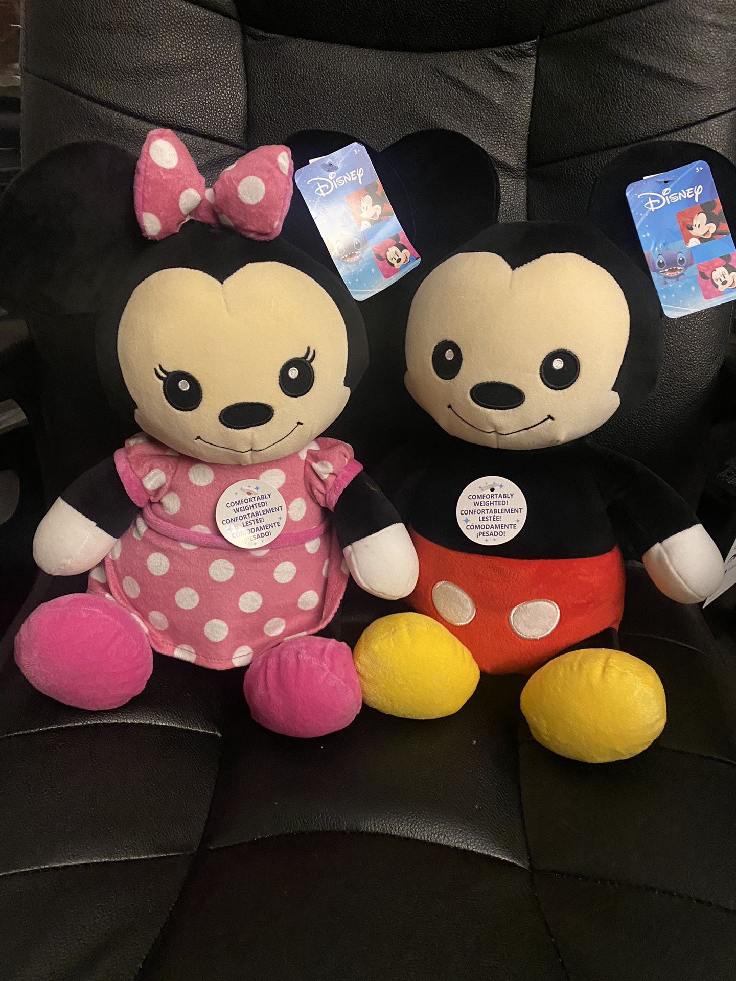 Weighted Mickey And Minnie Mouse Stuffies
