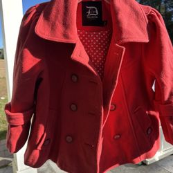 RED WOOL Size M DRESS COAT
