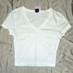 XXS Wild Fable White Crop Tee (brand new w tags)