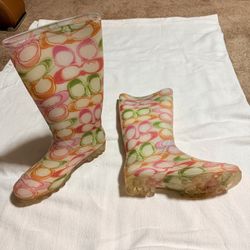 Coach Rain Boots Women Size 8.5