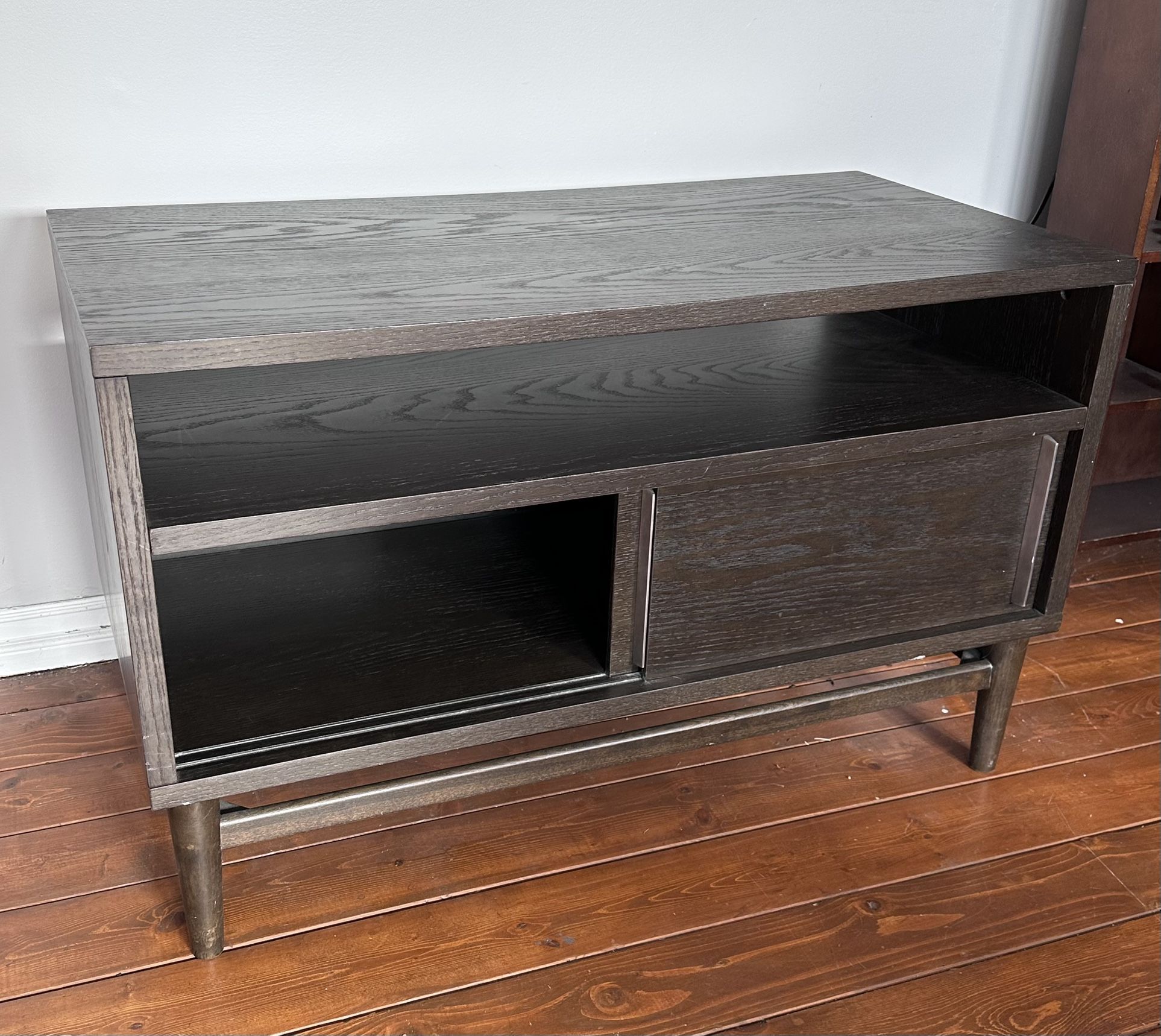 West Elm Modern Media Storage Stand in Chocolate Brown