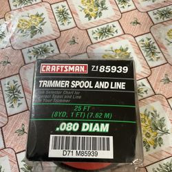 Craftsman Trimmer Spool & Line 71 85846 .080 DIAM NOS 25ft