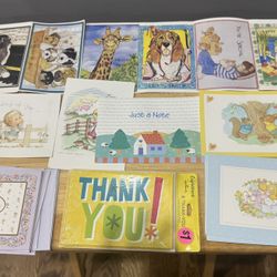 10 Different Postcards;7 Blank Mice Images w/env-Thank you cards w/env-All for $4