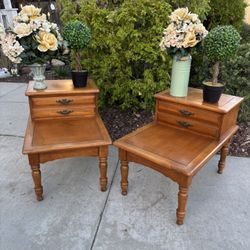Mid Century Solid Wood Dresser Nightstand End Table Set 