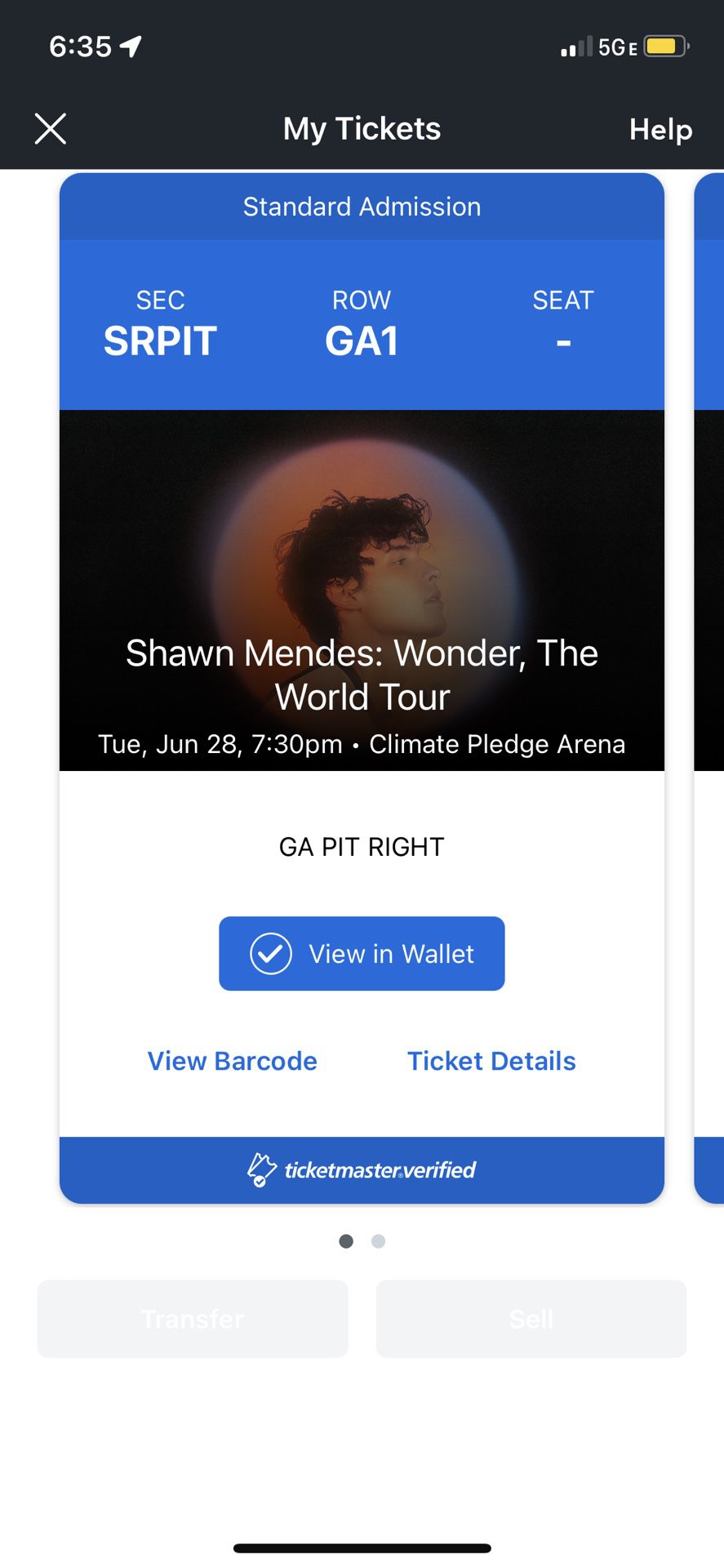 Shawn Mendes Pit Tickets In Seattle 