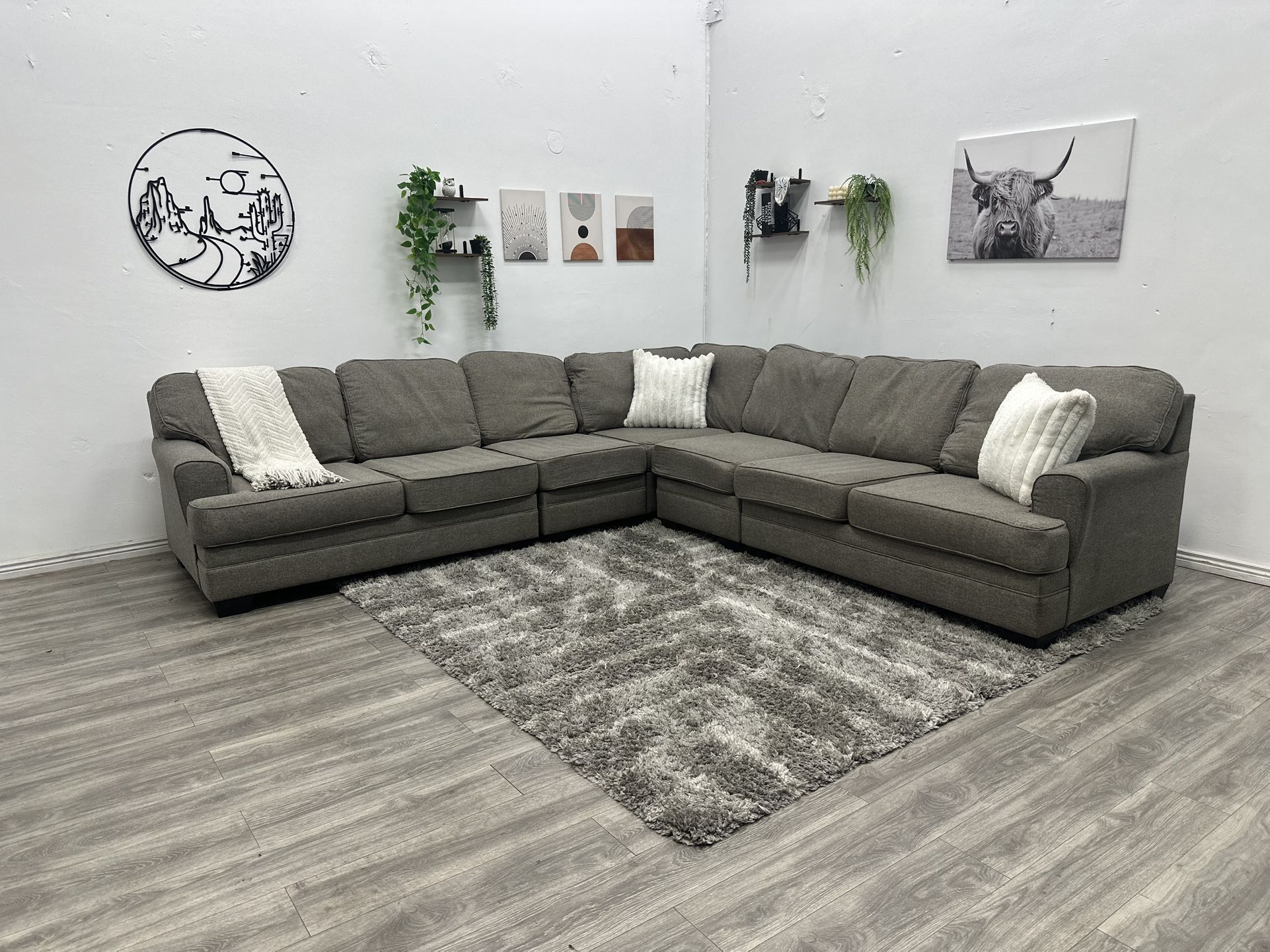 Grey Sectional Couch - Free Delivery 