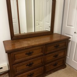 Bassett Solid Wood Dresser w/ Tilting Mirror