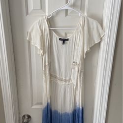 White And Blue Long Cardigan