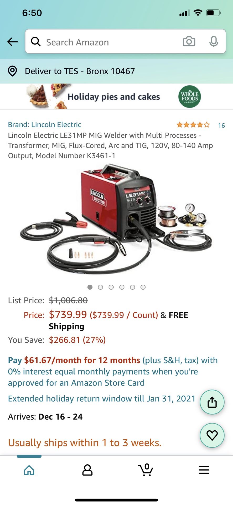 Lincoln Electric LE31MP MIG Welder with Multi
