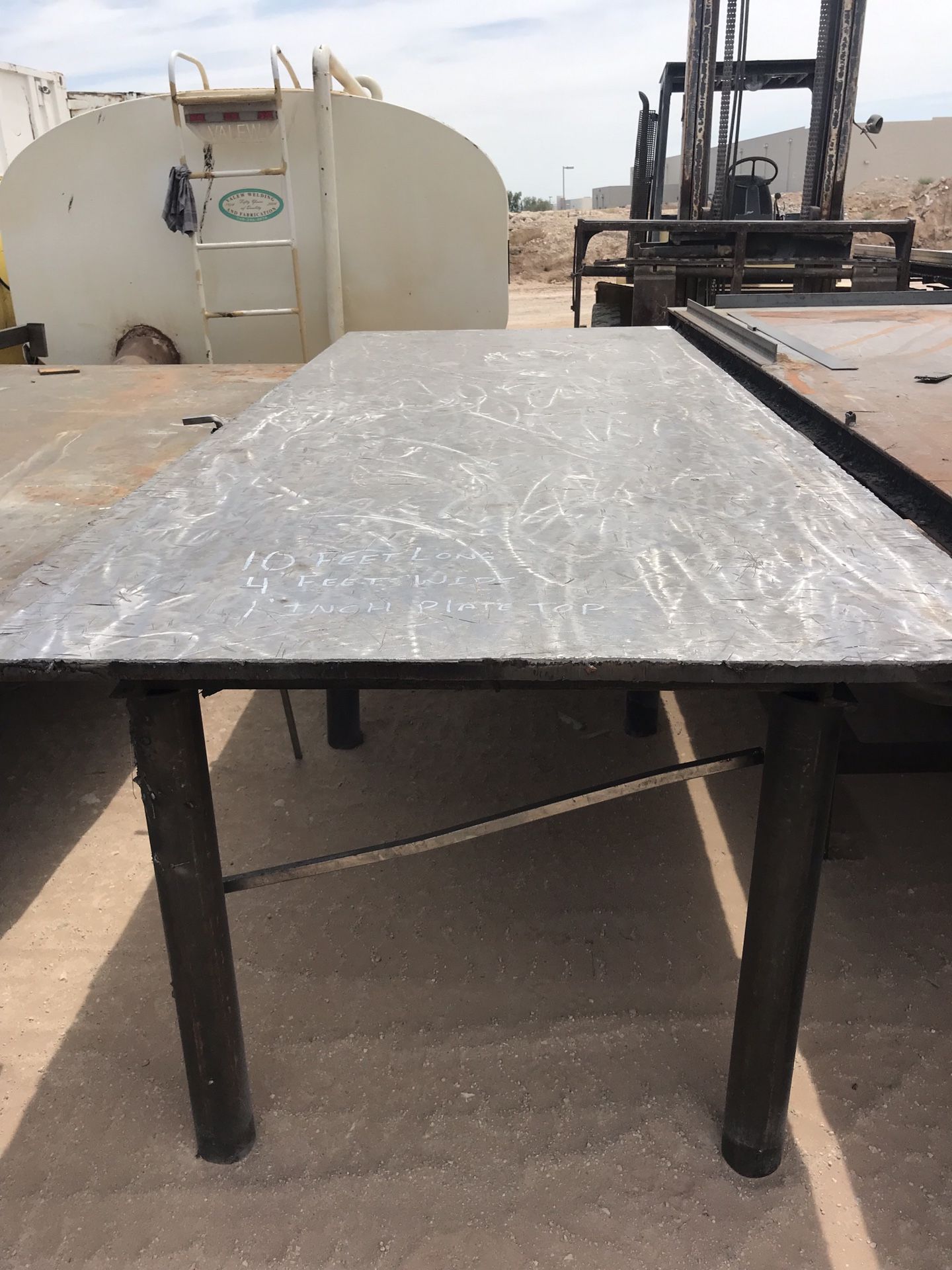 Welding tables available! All different sizes with steel plate tops ! I can load them with my forklift!