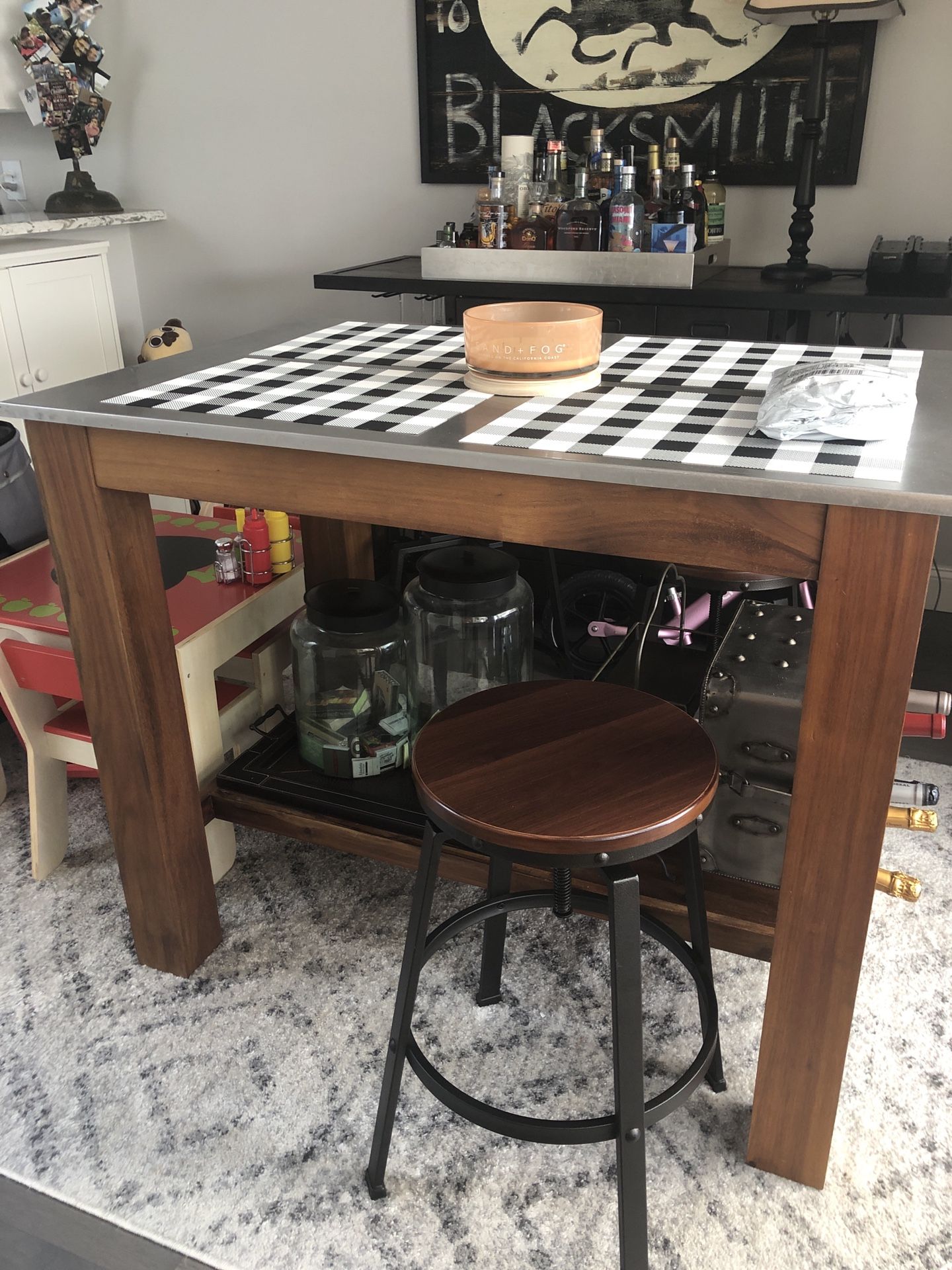 West Elm kitchen Island stainless steel top for Sale in Seattle, WA