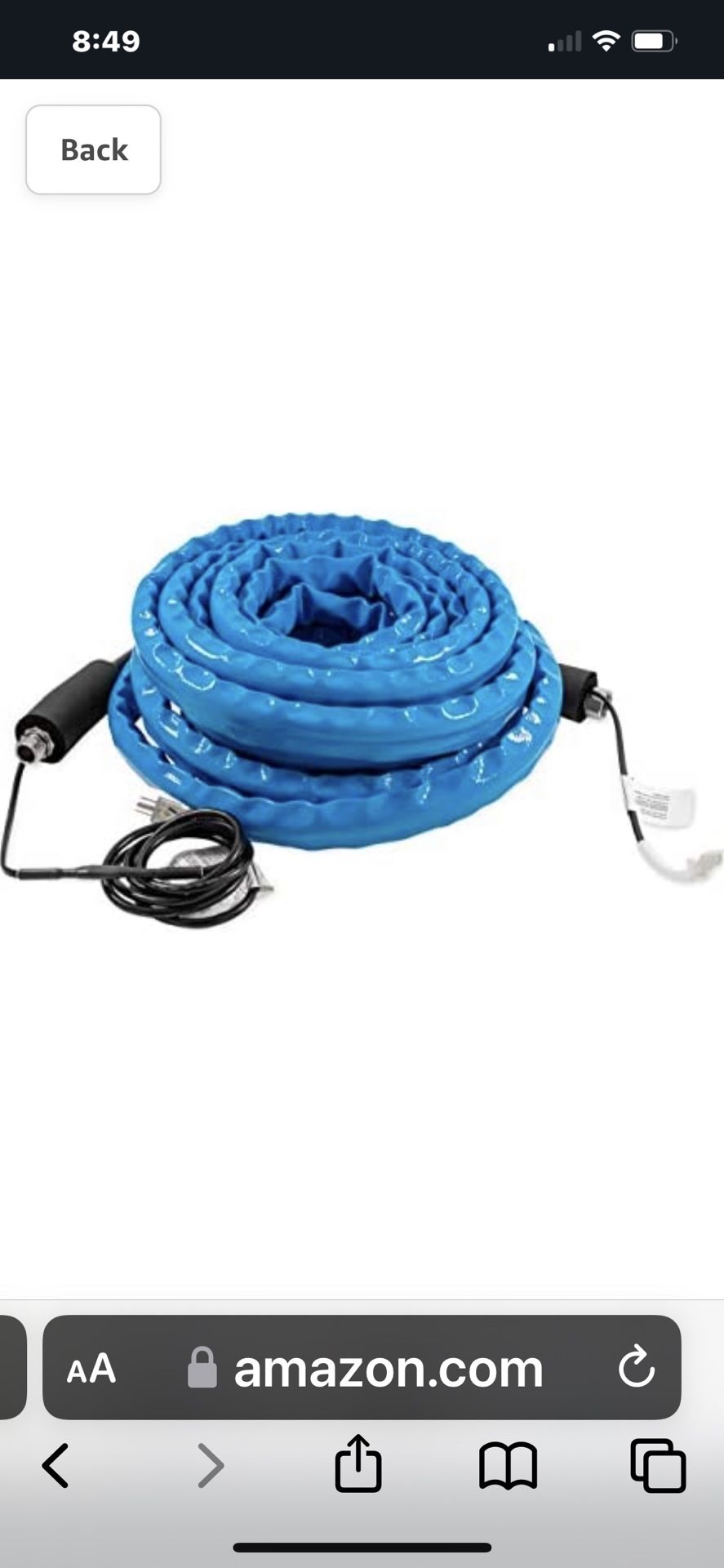 50’ Electric  Rv  Frost Free Water Hose New