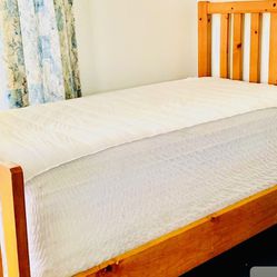 Twin bed Very Solid Mehegoni wood twin bed with pretty new mattress