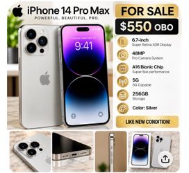 iPhone 14 Pro Max – 256GB – Silver – Like New