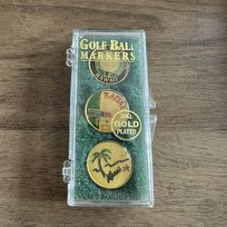 Kauai Golf Club Hawaii 24k Gold Plated Ball Markers