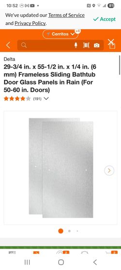 Delta 60in Bathtub Glass Panels