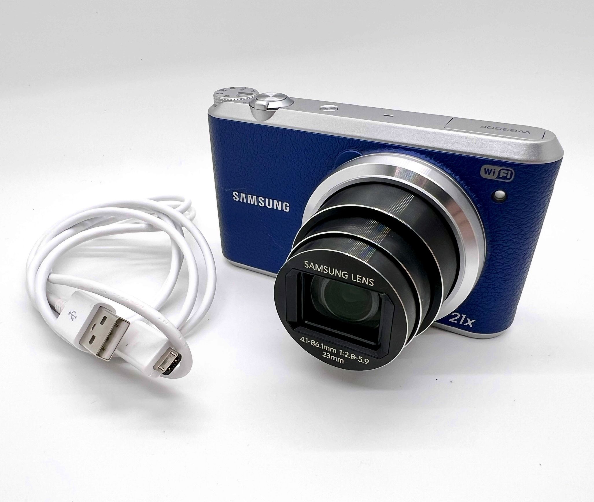 Samsung WB350F 16.3MP WiFi NFC Blue Point & Shoot Camera 21x Zoom - Tested