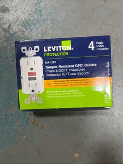 Leviton 15A 125V GFCI Outlet - White (4 Pack) GFTR1-R4W
