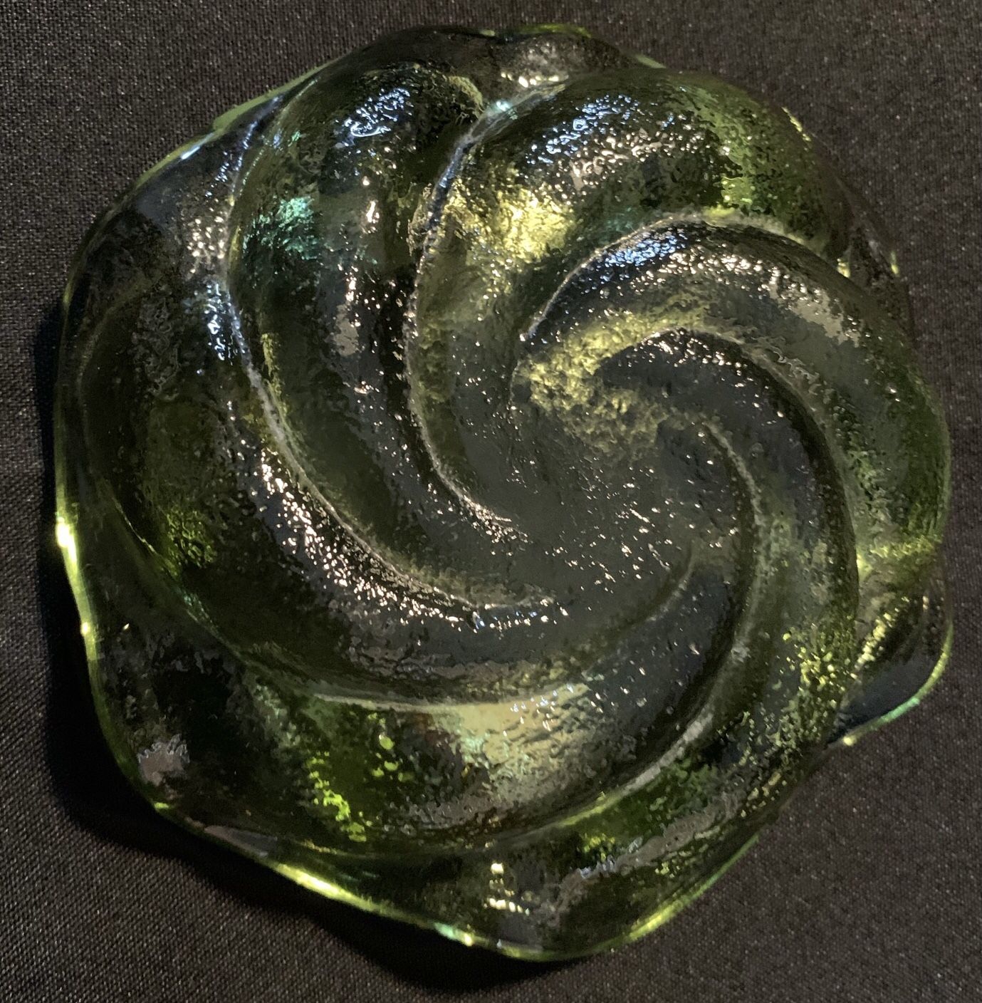 Pair of Heavy Vintage Glass Dishes (Soap Dishes?).