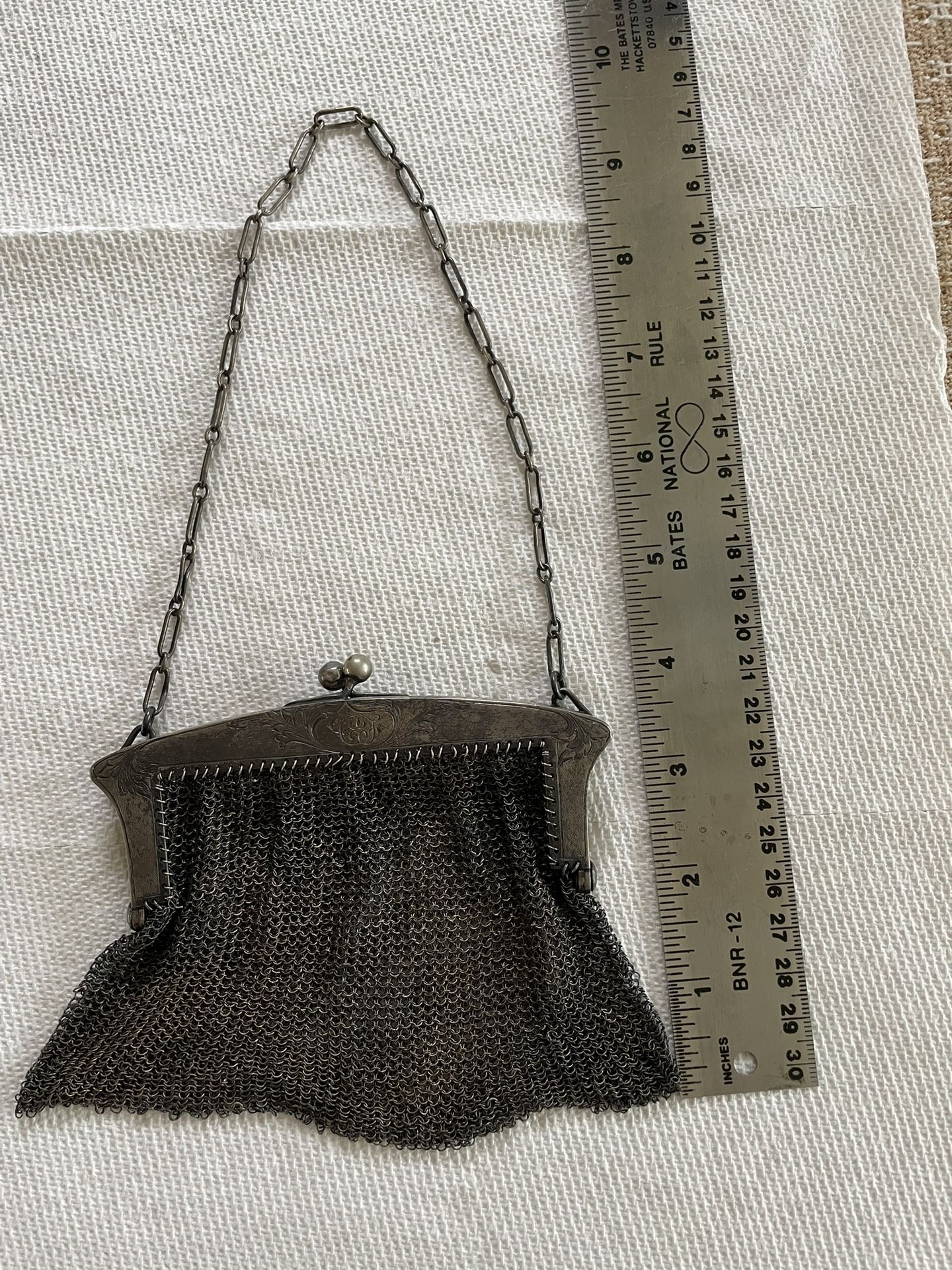 Antique Sterling Silver Metal Mesh Bag
