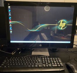 HP  All in One 🖥  HP AIO 23-Q112,  AMD,  2.20GHz CPU/12.0GB.RAM/1.0 TB. HDD,  Windows 11, Wi-Fi, WebCam Work Good  ✔️