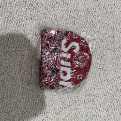 Supreme Big Logo Beanie Red Bandana FW24 OS One Size Paisley Print Red Brand New