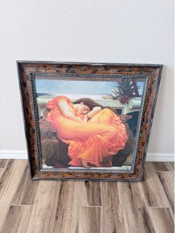 Painting with real wood frame