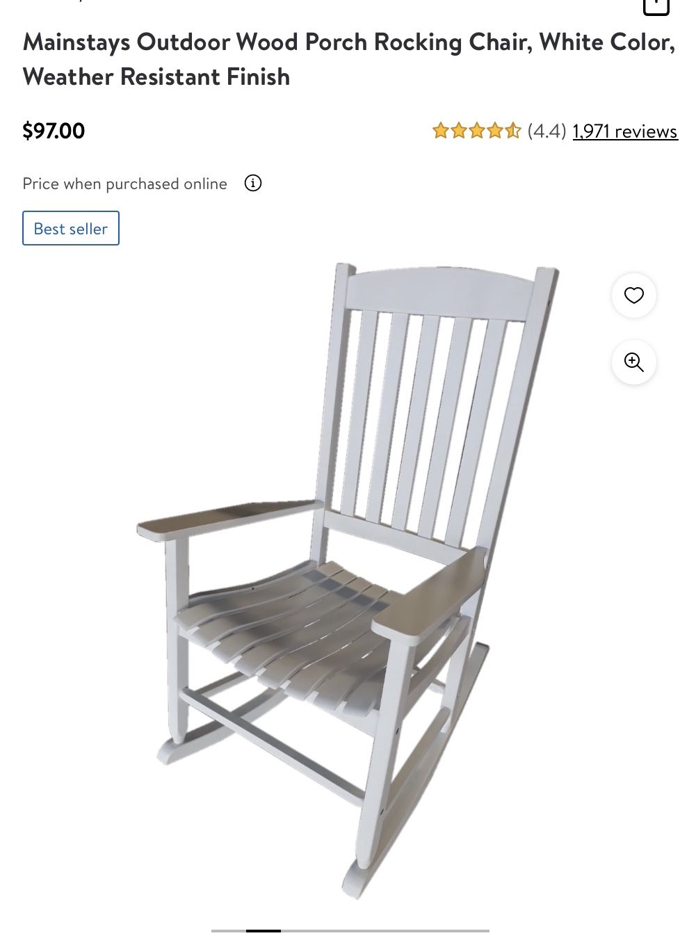 New In Box Mainstays Rocking Chair