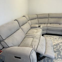 Micro Fabric Sectional Sofa In Great Condition