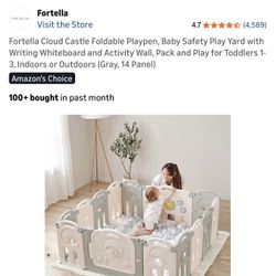 Foldable Playpen, Baby Safety Play Yard