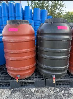 Rain collection barrels