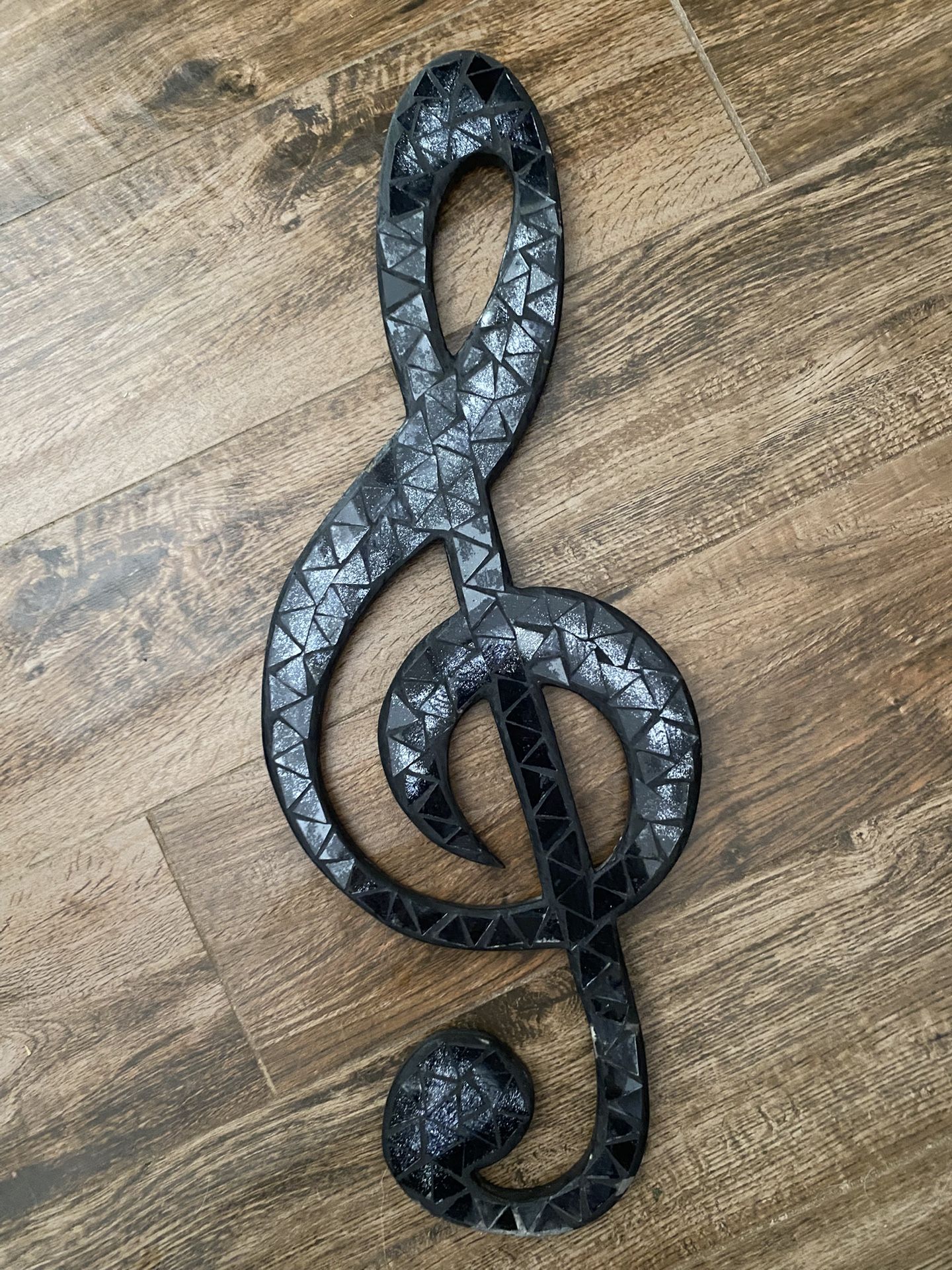 Black Mosaic Treble Clef Wall Hanging Decoration
