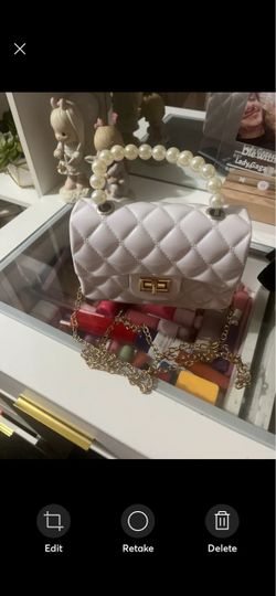 Mini Quilted Handbag with Pearl Handle
