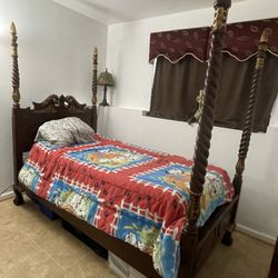 Antique Malaysian 4 Poster Twin Bed