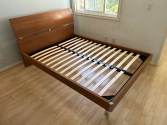 Modern Wood Double Platform Bed Frame