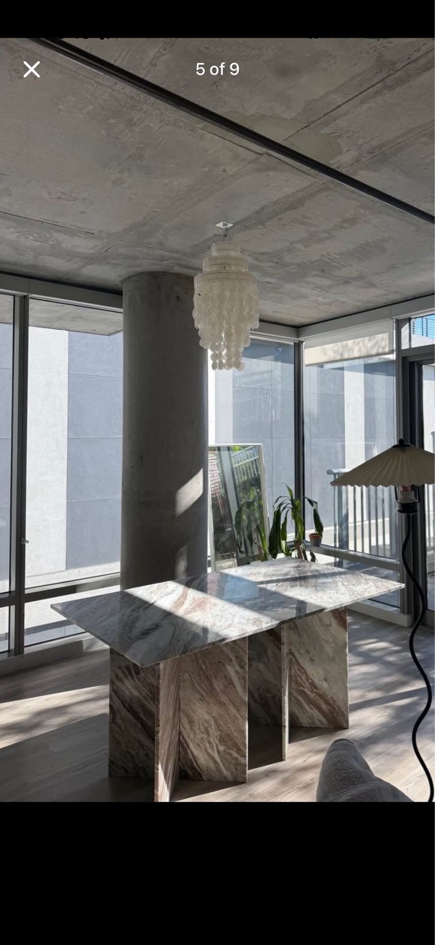 Travertine marble table