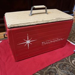 VTG 1950'S Poloron Thermaster Metal Cooler Ice Chest With Bottle Opener Original