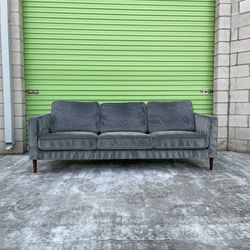 *Free Delivery* Velvet Gray Modern Living Spaces Couch Sofa